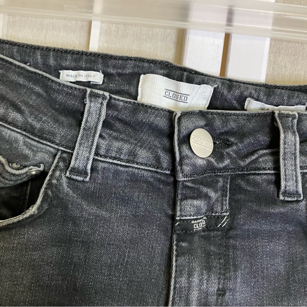 Closed Italian Jeans Skinny Baker Black Organic Cotton Ankle Crop Size 27 - Picture 7 of 12